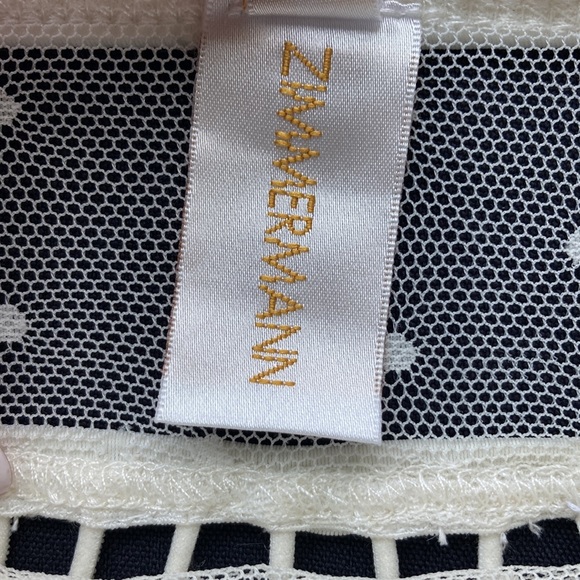 ZIMMERMANN White Riot Mesh Paneled Ruffle Bikini Bottoms - Picture 5 of 8